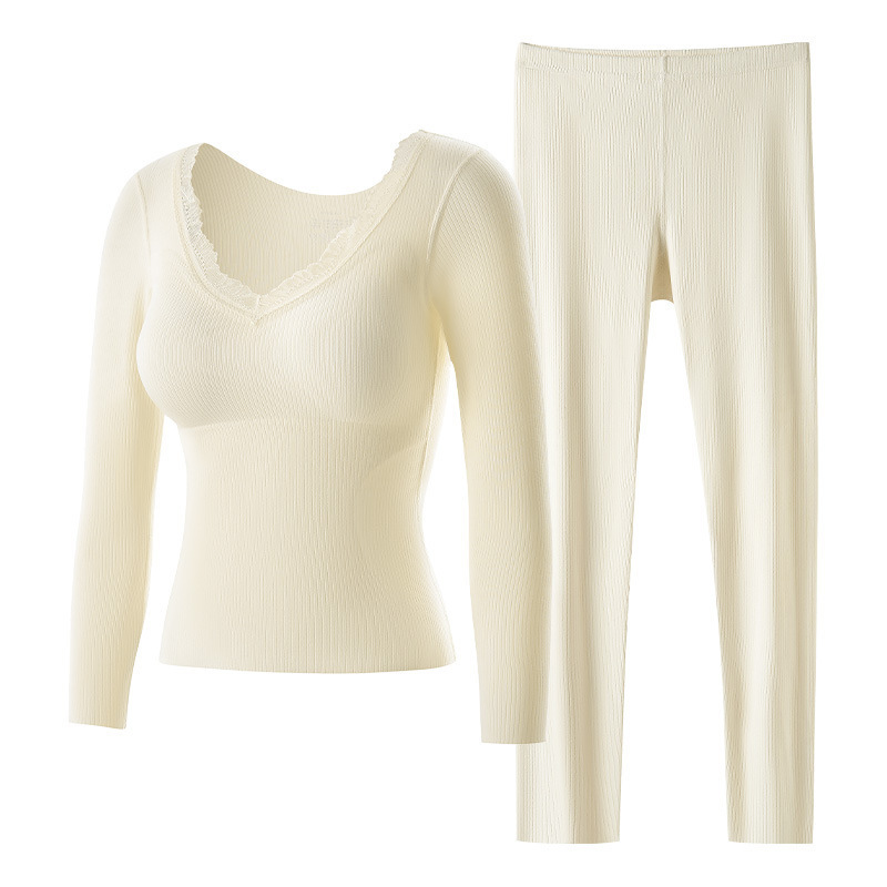 Damen Thermo-Set, Seide-Kaschmir-Mix, integrierter BH