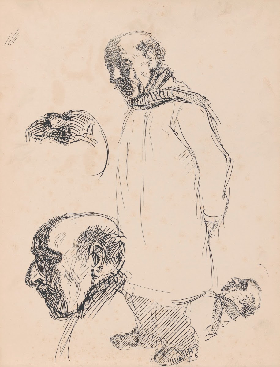 Standing Man and Two Heads