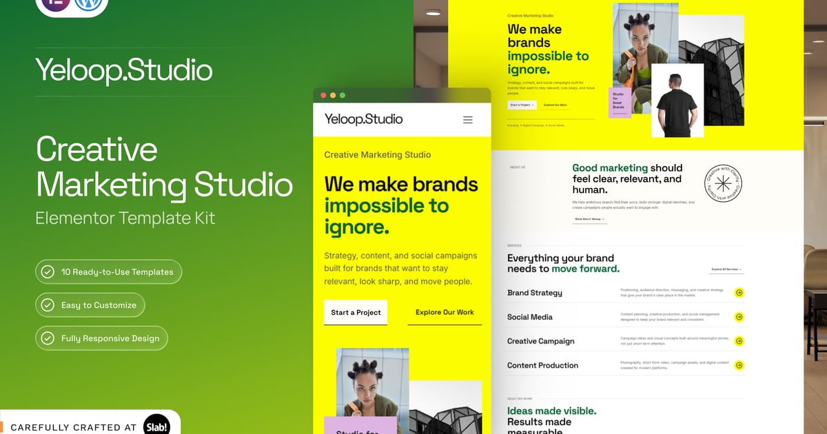 Yeloop – Creative Marketing Agency Elementor Template Kit Free Download – Envato Elements