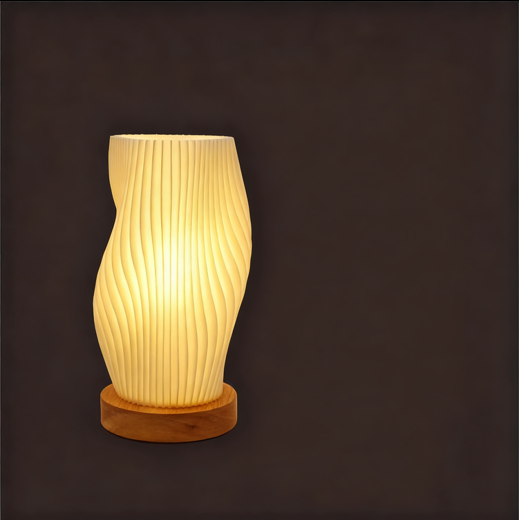 3D rotating lamp with USB charging, cream style
