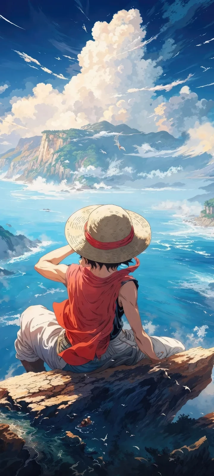 Luffy From One Piece - Anime Digital Art iPhone Wallpaper (1032x2293)