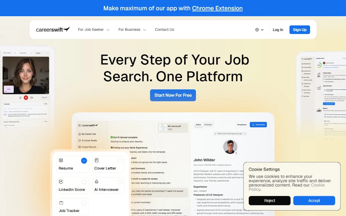 Captura de CareerSwift