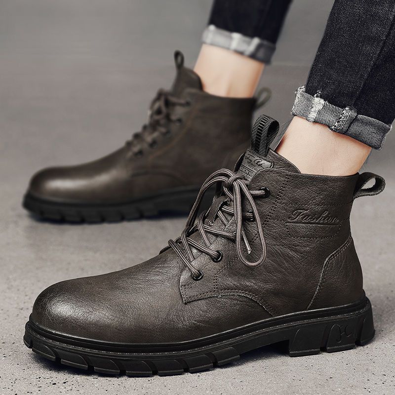 Men's work-style boots, PU upper material