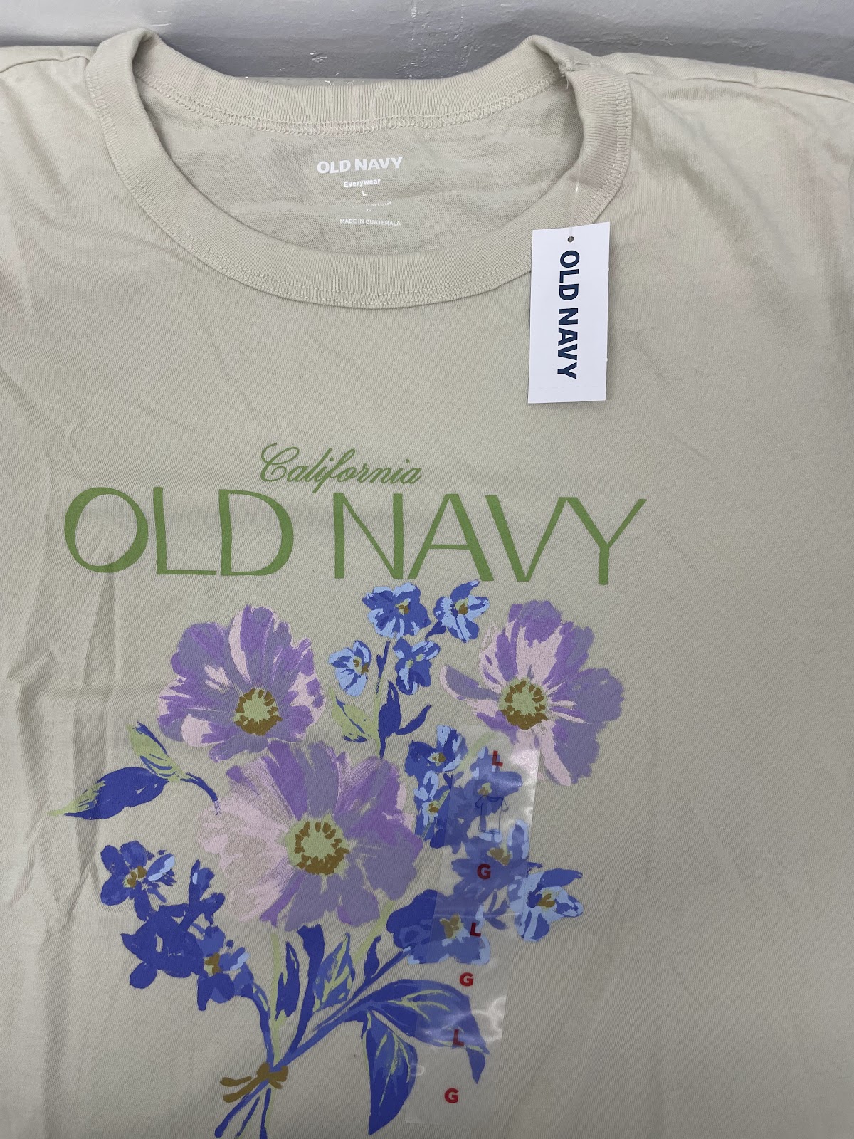 Oldnavy W Shirt Floral Beige L #2171