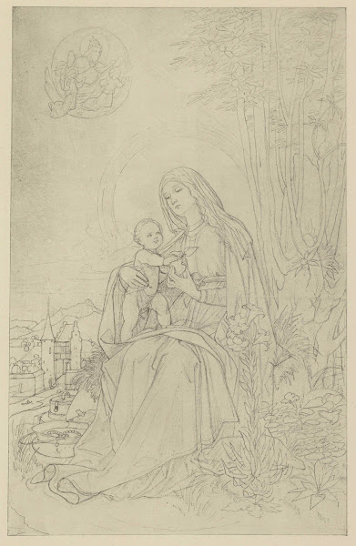 Madonna mit dem Kinde in deutscher Landschaft circa 1900