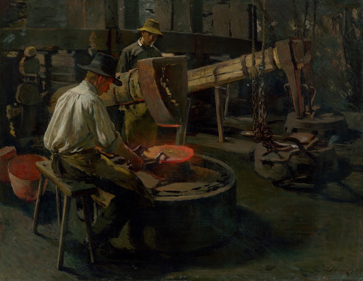 Vykúvanie kotlov 1908
