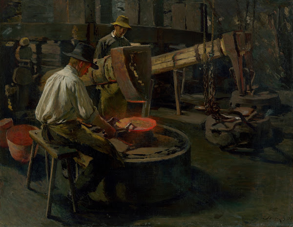 Vykúvanie kotlov 1908