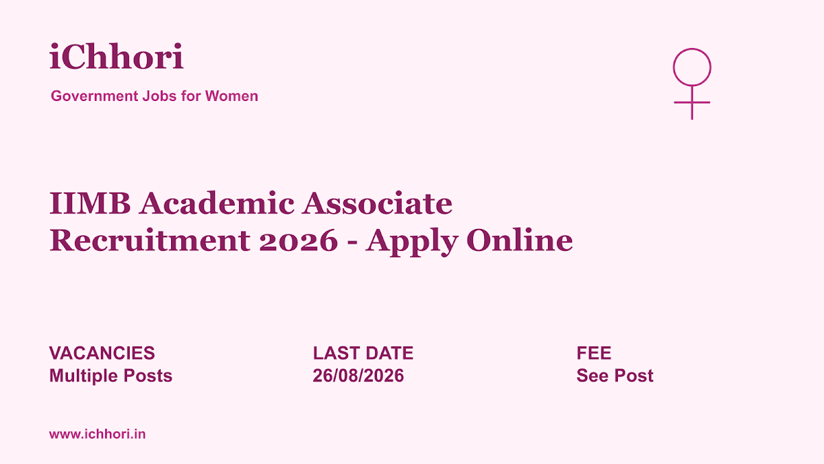 IIMB Academic Associate Recruitment 2026 - Apply Online - iChhori