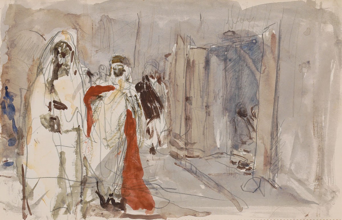 Straat met figuren 1923