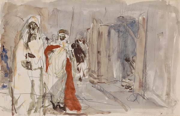 Straat met figuren 1923