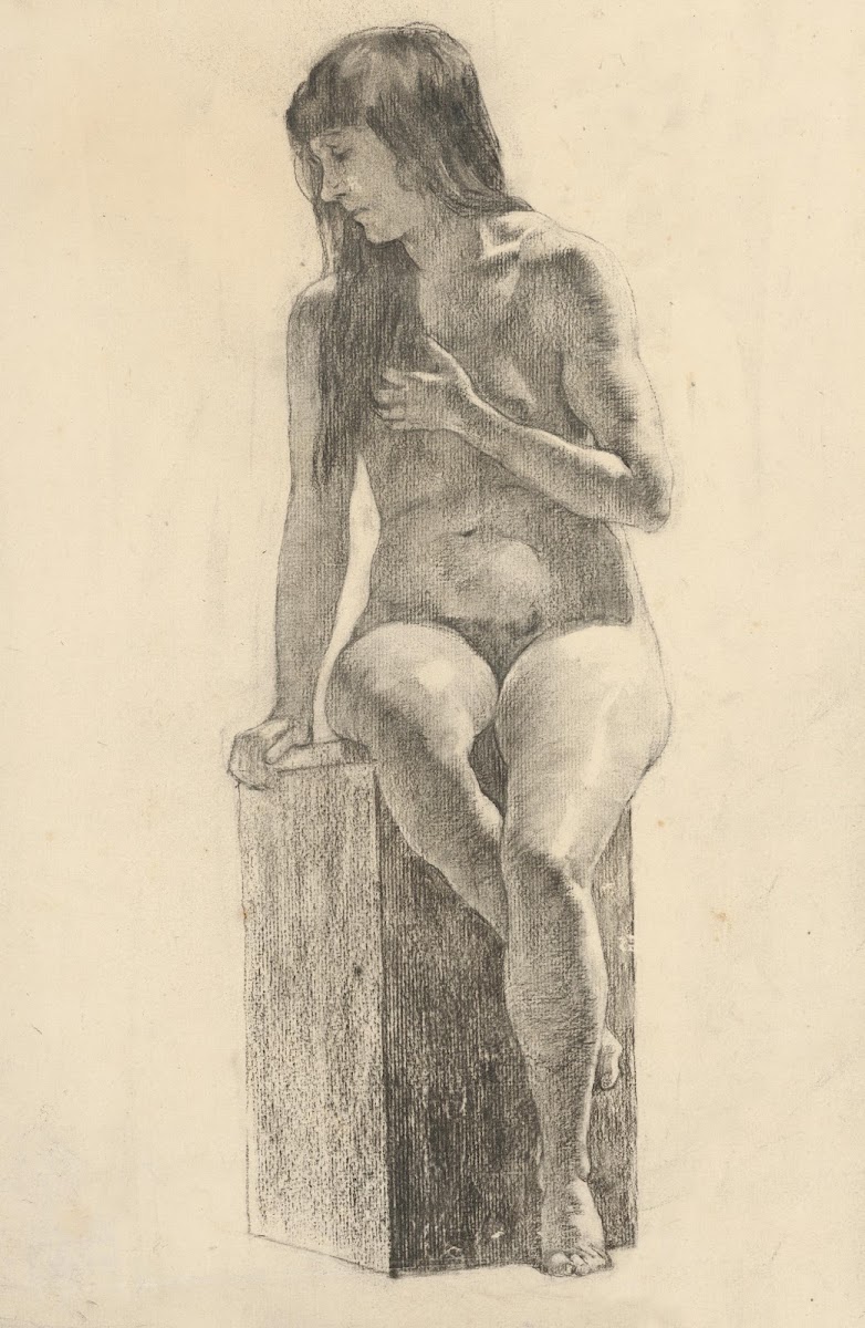 Štúdia sediaceho ženského aktu 18881893