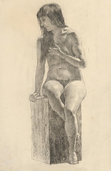 Štúdia sediaceho ženského aktu 18881893