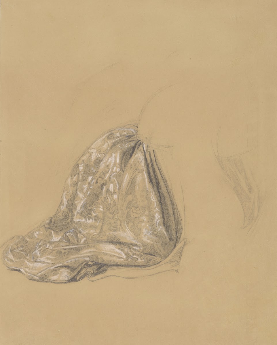 Study of the Kneeling Ladys Dress for the Painting The Upbringing of Sigismund A
