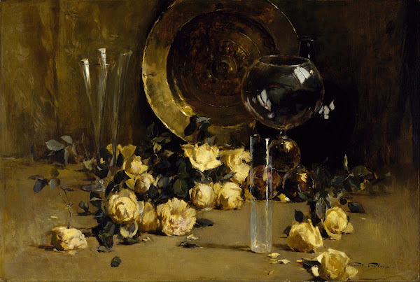 Still Life with Yellow Roses 1880 1890