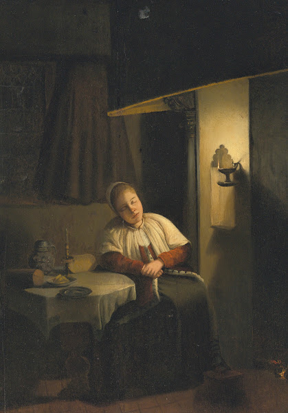 Seated Lady In An Interior By Candlelight 17th Century