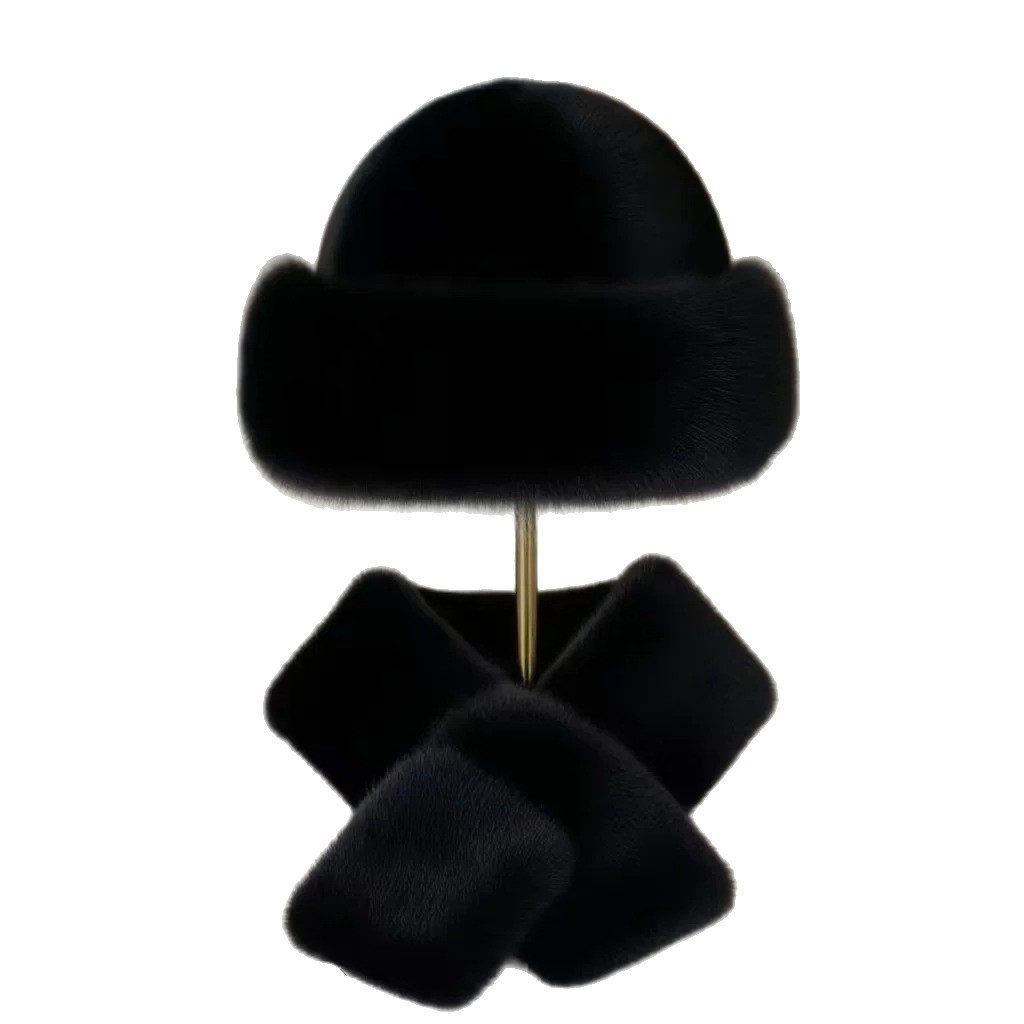 Faux Fur Beanie and Scarf Set