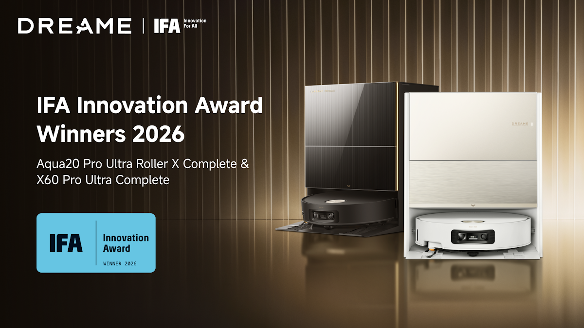 Dreame conquista dois IFA Innovation Awards com as suas novas soluções de limpeza inteligente