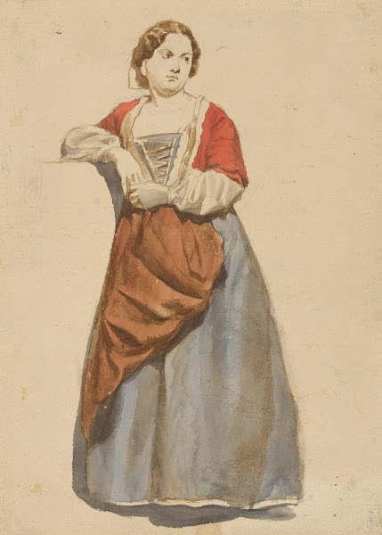 Standing woman in Albanian traditional costume 1851 1853