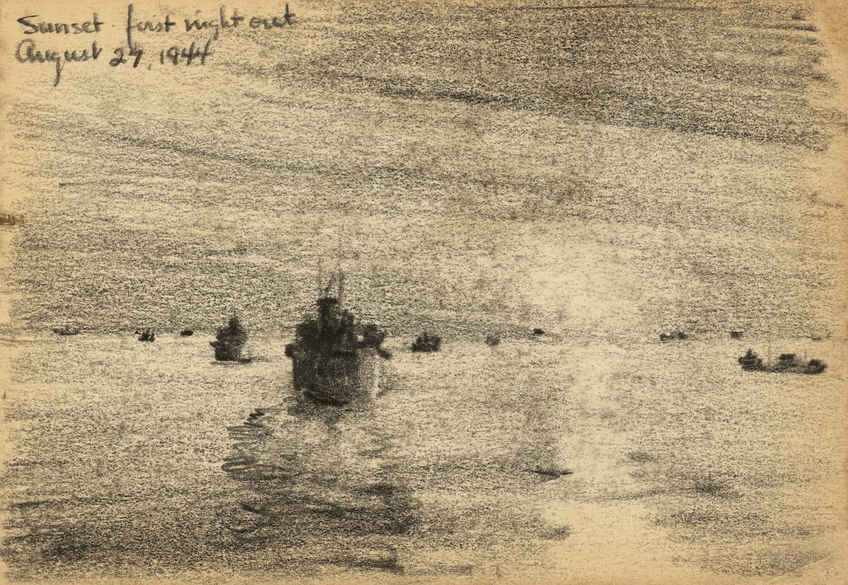 Sunset  first night out 1944