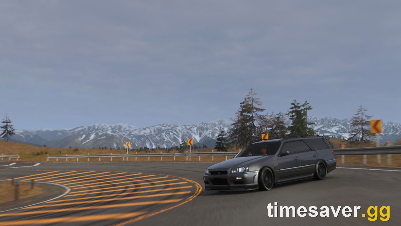Drifting through a mountain corner on the Japan map in Forza Horizon 6, earning skill points for the Horizon Drift Championship