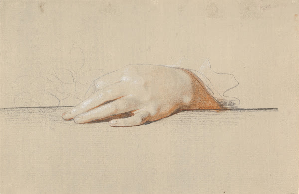 En venstre hånd hvilende på et bord holdende en rose 1788  1791