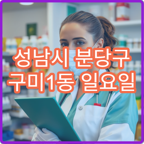 성남시 분당구 구미1동 일요일 약국 일요일 이용 가능