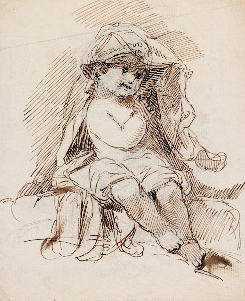 Child Peeping out from under a Blanket