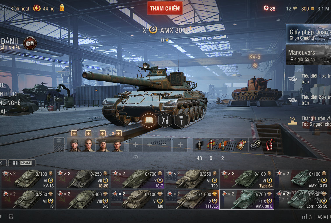 Acc World of Tanks PC gồm 5 tank X IS-7, T-62A, T110E5, AMX...