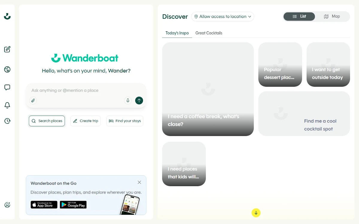 Captura de Wanderboat AI