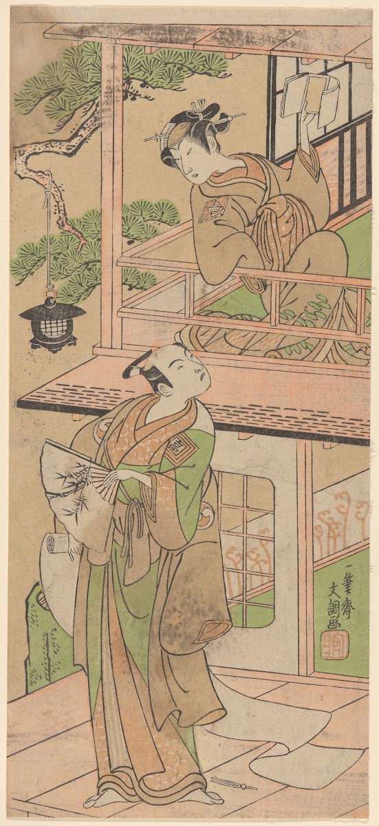 Woman on Balcony and Passerby 18th century