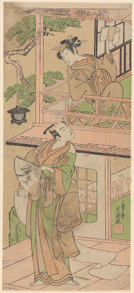 Woman on Balcony and Passerby 18th century