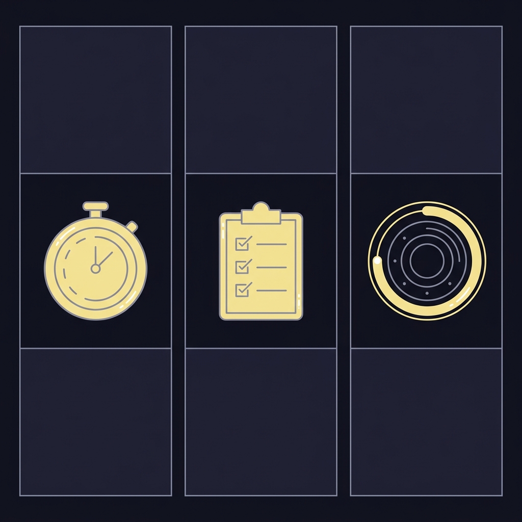 Minimal three column vector showing casual frequent and competitive plans with timer checklist and cooldown icons in Funded Plays colors How to Keep Sports Enjoyable While Trading