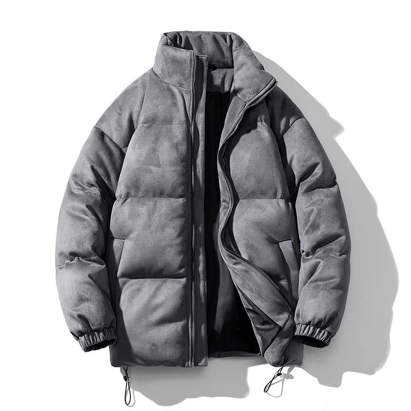 Padded men's winter jacket in suede look