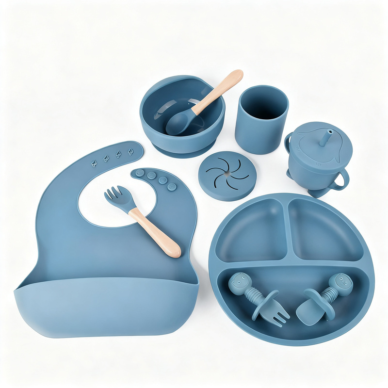 Kindergeschirr-Set aus Silikon, 6-teilig