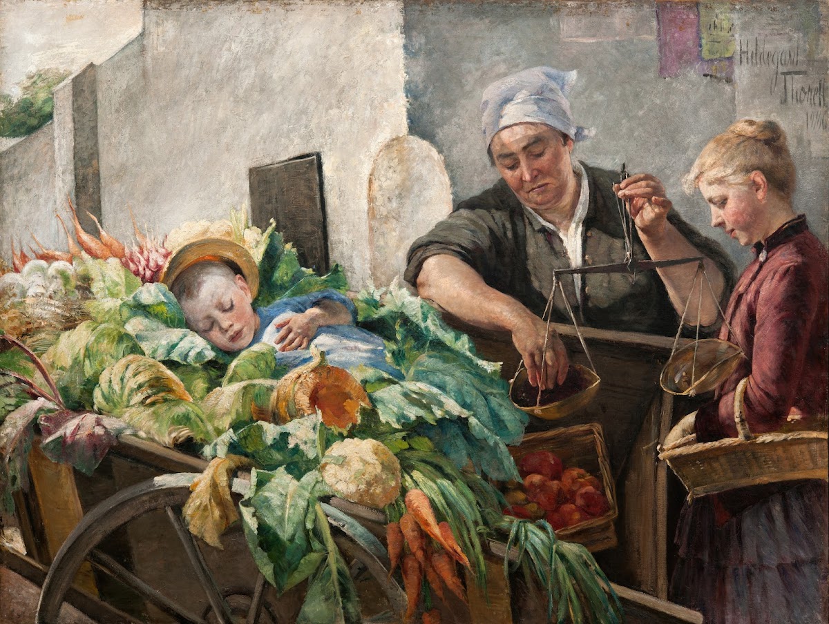 Woman Vegetable Vendor in France 1886