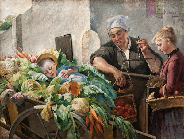Woman Vegetable Vendor in France 1886