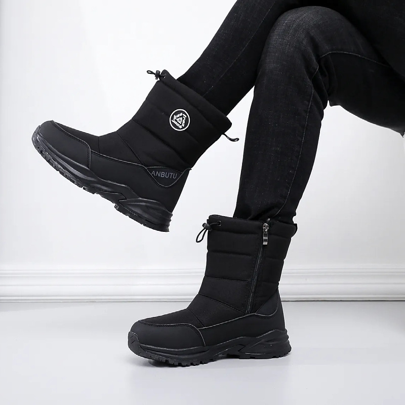 Gefütterte Unisex-Winterstiefel, rutschfest, mittelhoher Schaft