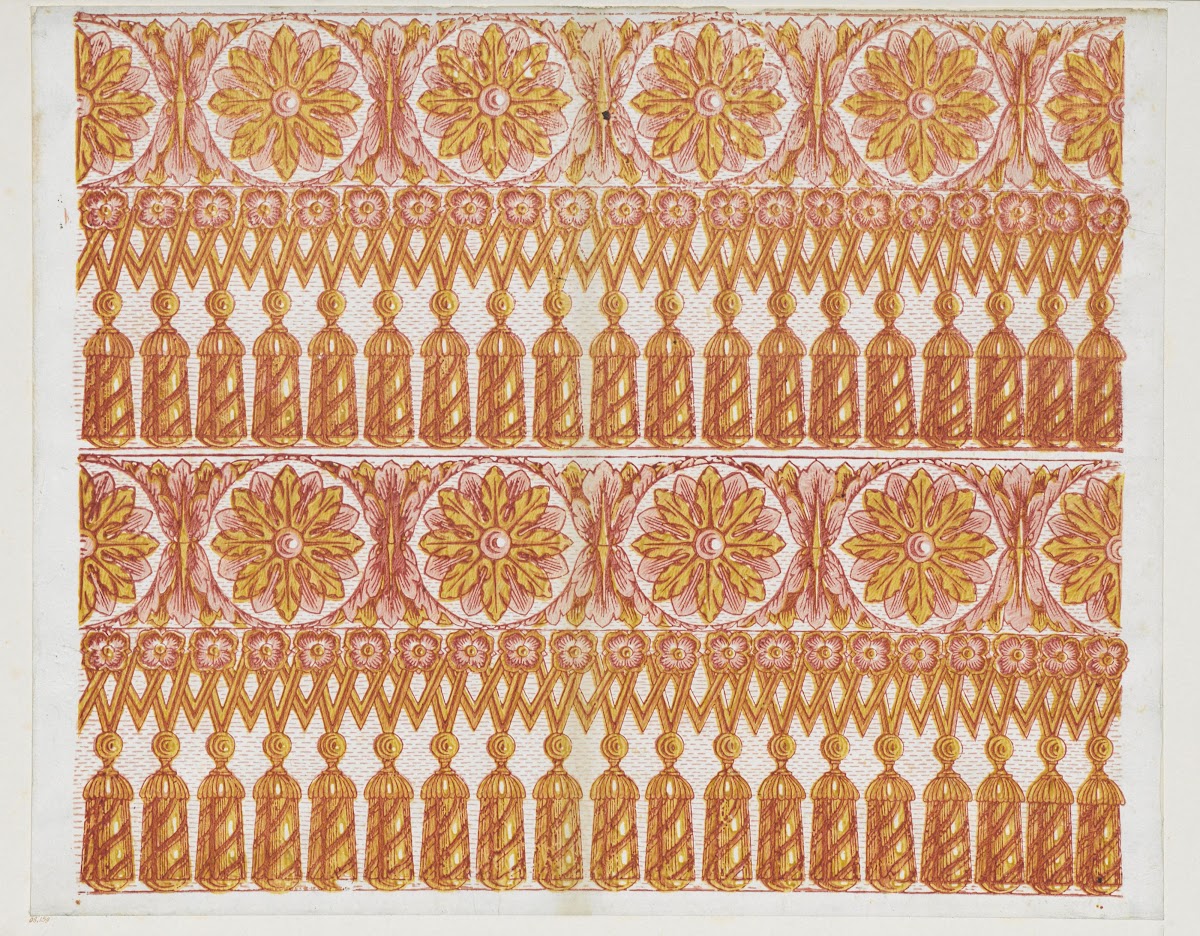 Modeldruckpapier großfigurige Musterbänder