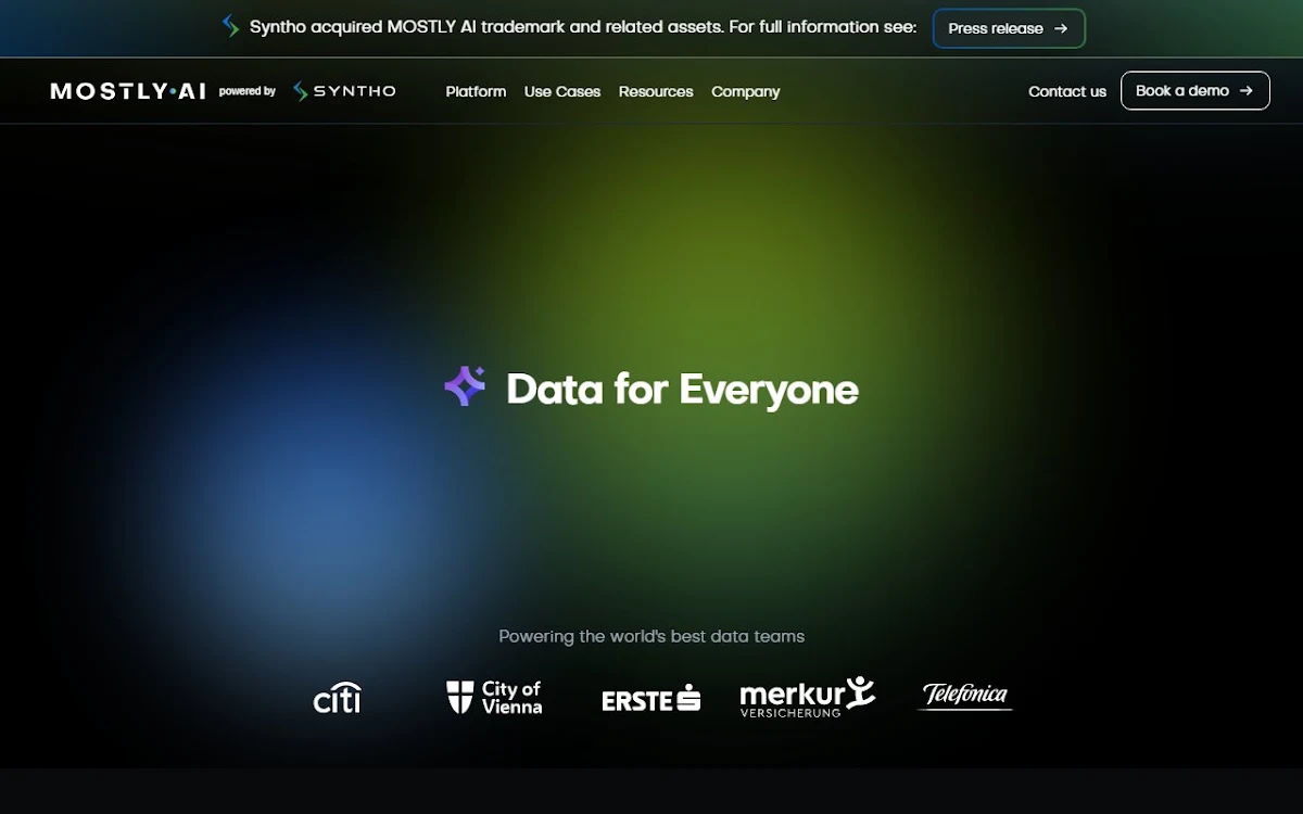 Captura de MOSTLY AI, the synthetic data platform