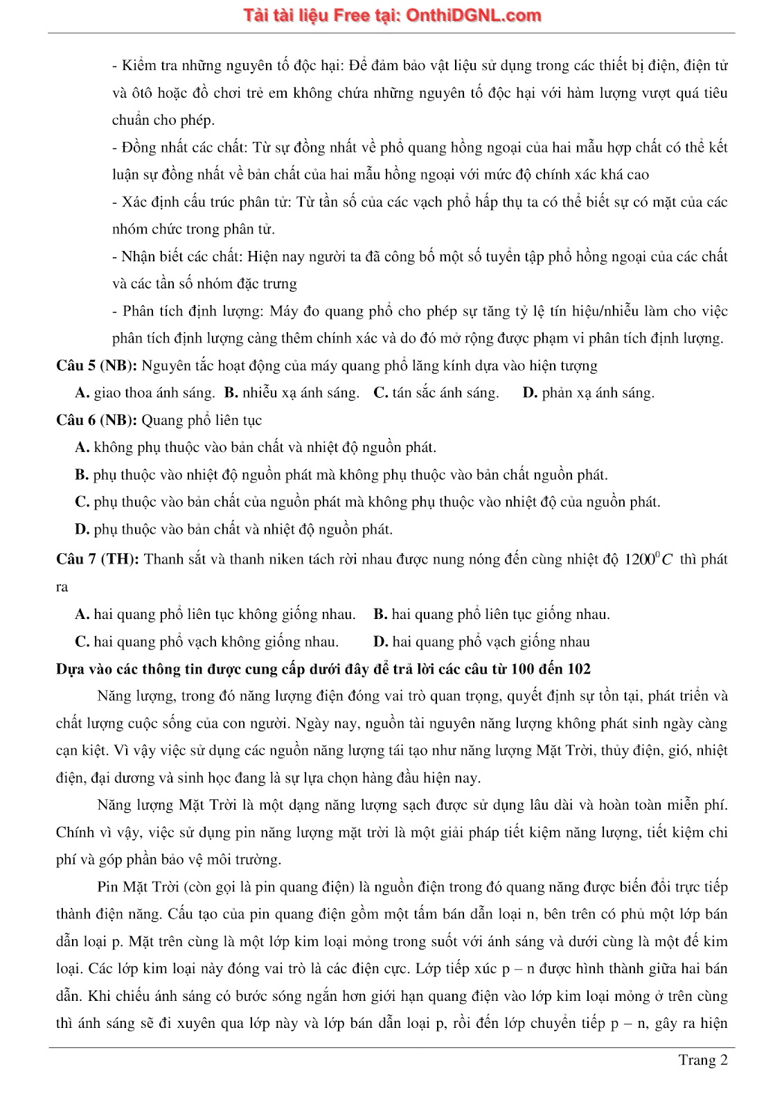 300 bài tập môn Vật Lý - Ôn thi ĐGNL ĐHQG TPHCM Phần 18