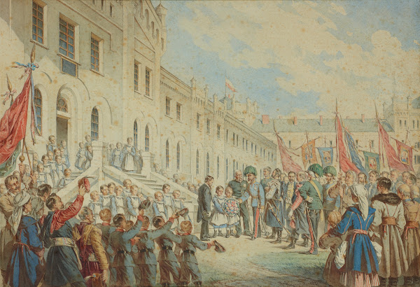 The Emperor in the Facility for the Poor and Orphans in Drogoviž 1881