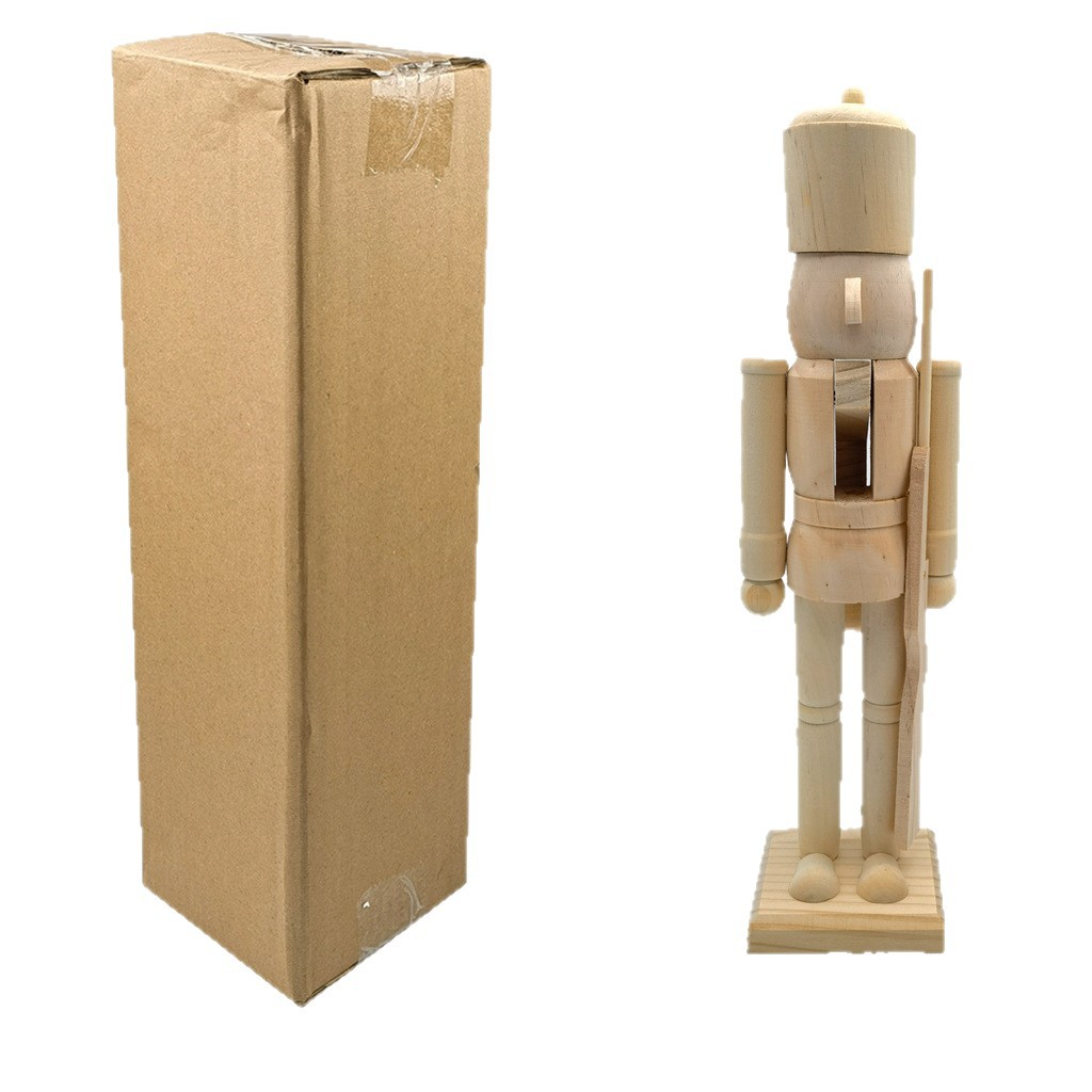Nutcracker figure made of wood, 38 cm, unpainted