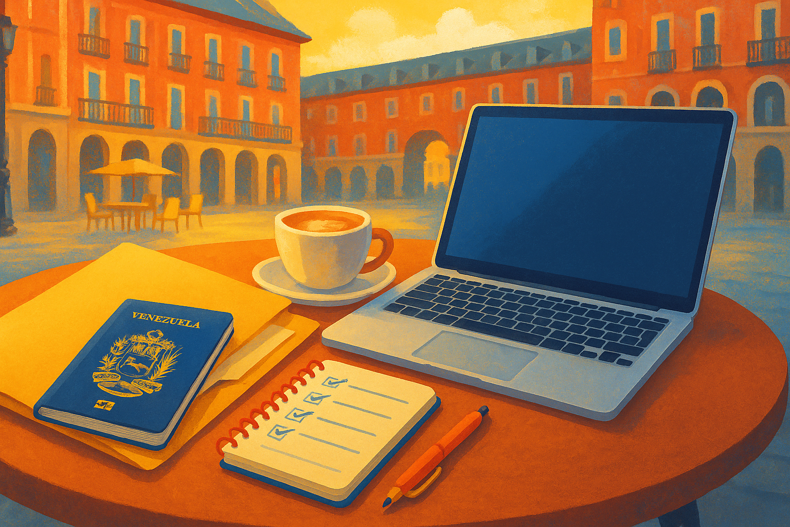 Venezolano con carpeta de documentos para homologar título venezolano en España