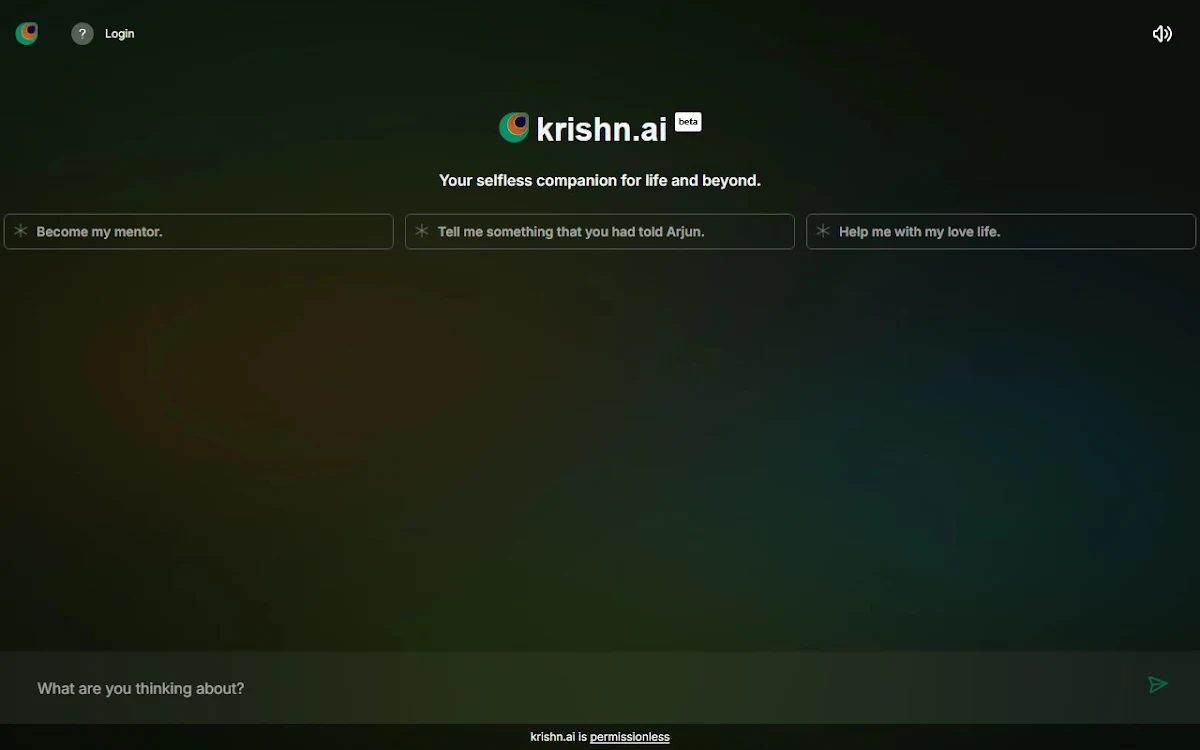 Captura de Krishn.ai