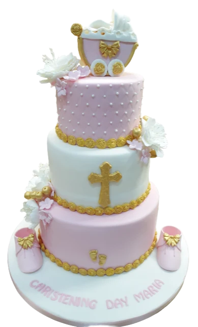 3 Tier Christening Cake For Girls CB-NC444