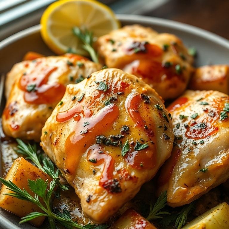 Easy Lemon Garlic Chicken Thighs with Roasted Veggies: Crispy, Juicy 45‑Minute Dinner finished