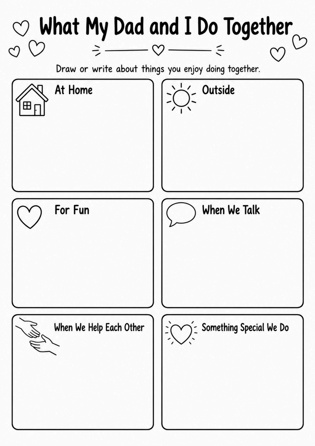 What My Dad and I Do Together Worksheet