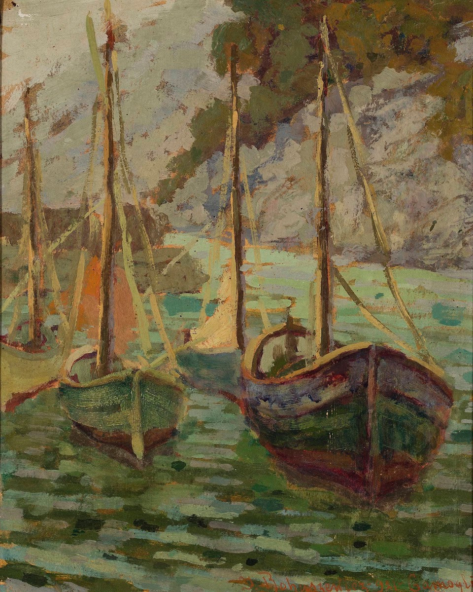 Port in Camogli at dusk 1921