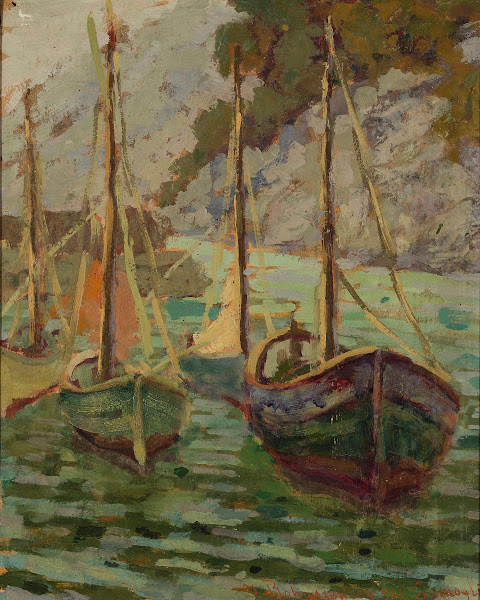 Port in Camogli at dusk 1921
