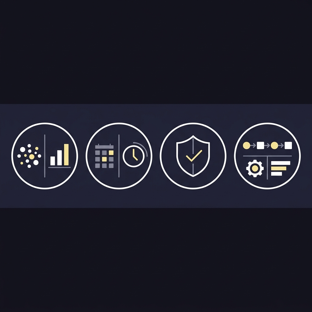 Minimalist 2D vector infographic showing a credibility checklist with four icons for sample size time window verification and process metrics on a Funded Plays dark background How Social Media Can Distort Perceptions of Success